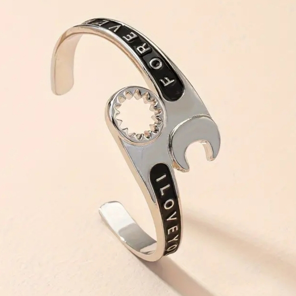 New! MEN'S I Love You Forever Box Wrench Cuff Bracelet. - Picture 3 of 6
